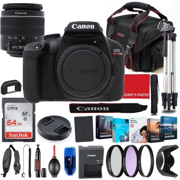 Canon EOS Rebel T100 DSLR Camera with 18-55mm Lens Bundle + Premium Accessory